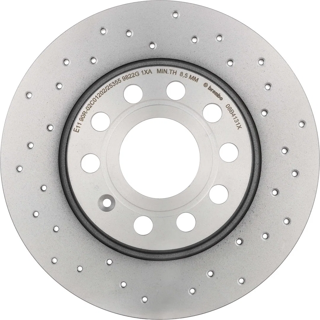 08B4131XC02 – BREMBO Brake Rotor, Solid Cross Drilled One Piece Design Wheel Bolt Pattern 9 x 112 Millimeter 272 Mill...